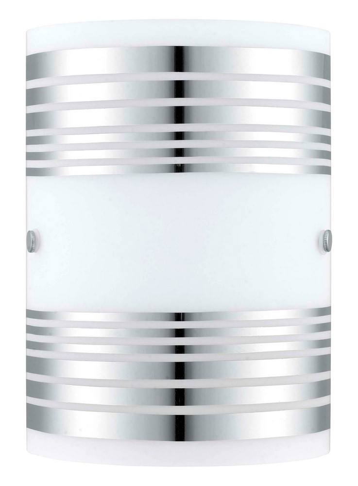 Eglo Lighting-200302A-Bayman - One Light Wall Sconce   Chrome Finish with White Glass