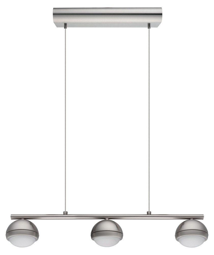 Eglo Lighting-201464A-Lombes - 22.5 Inch 12.6W 3 LED Pendant   Matte Nickel Finish with Clear Plastic Glass