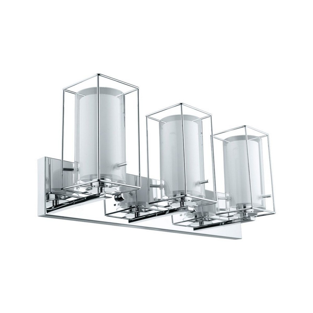 Eglo Lighting-201641A-Iride - Three Light Wall Mount   Chrome Finish with Clear/White Glass
