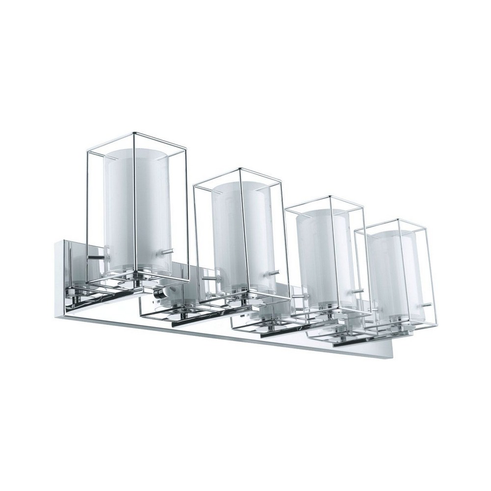 Eglo Lighting-201642A-Iride - Four Light Wall Mount   Chrome Finish with Clear/White Glass