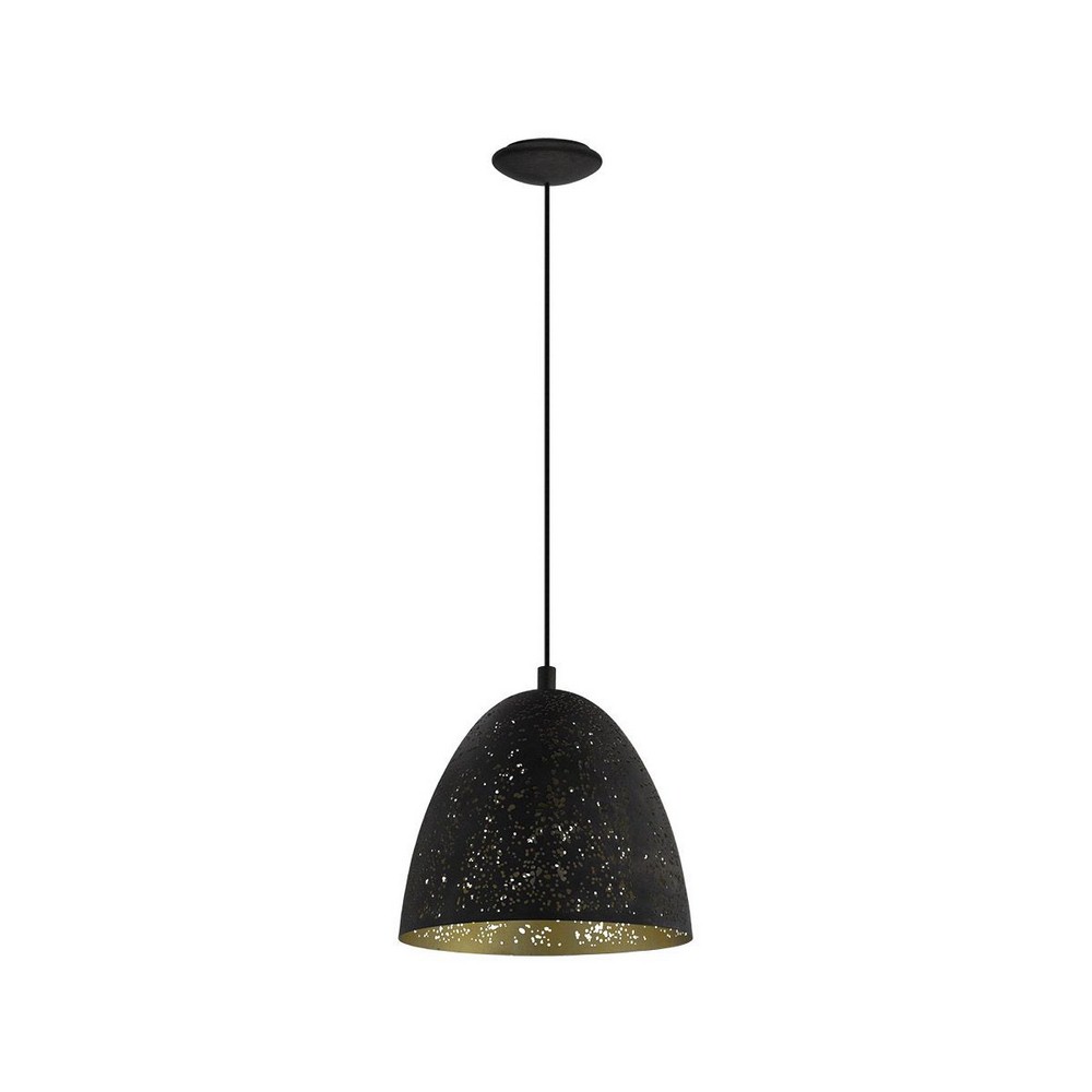 Eglo Lighting-202079A-Safi - 10.88 Inch One Light Pendant   Matte Black/Gold Finish