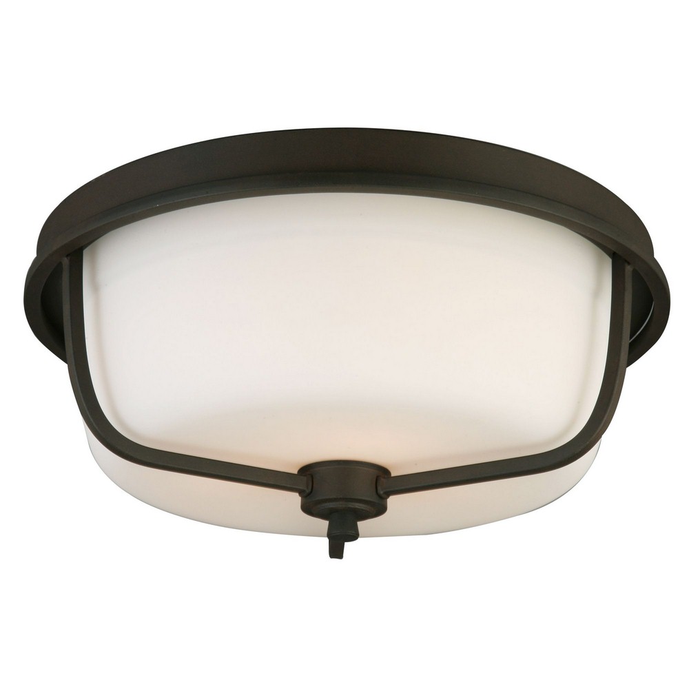 Eglo Lighting-202793A-Mayview - Three Light Flush Mount   Matte Bronze Finish with Frosted Glass