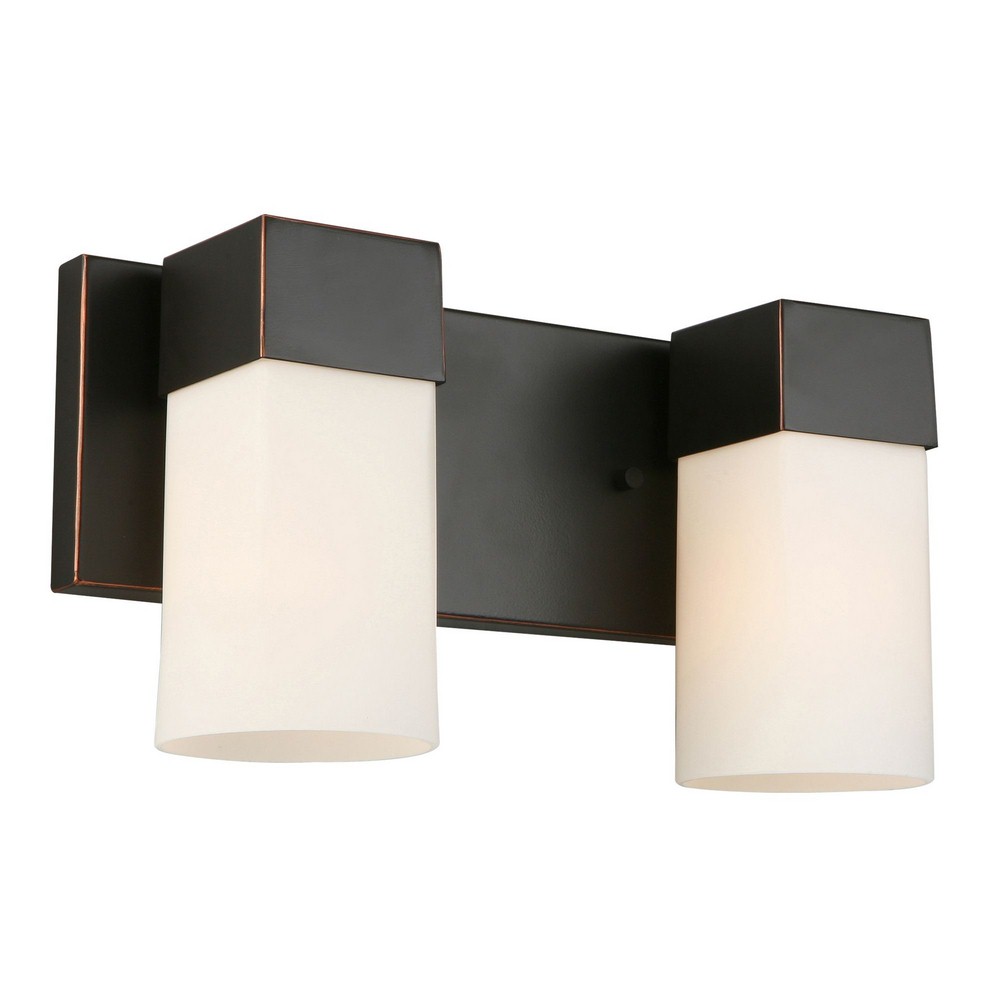 Eglo Lighting-202861A-Ciara Springs - Two Light Bath Vanity   Oil Rubbed Bronze Finish with Frosted Glass