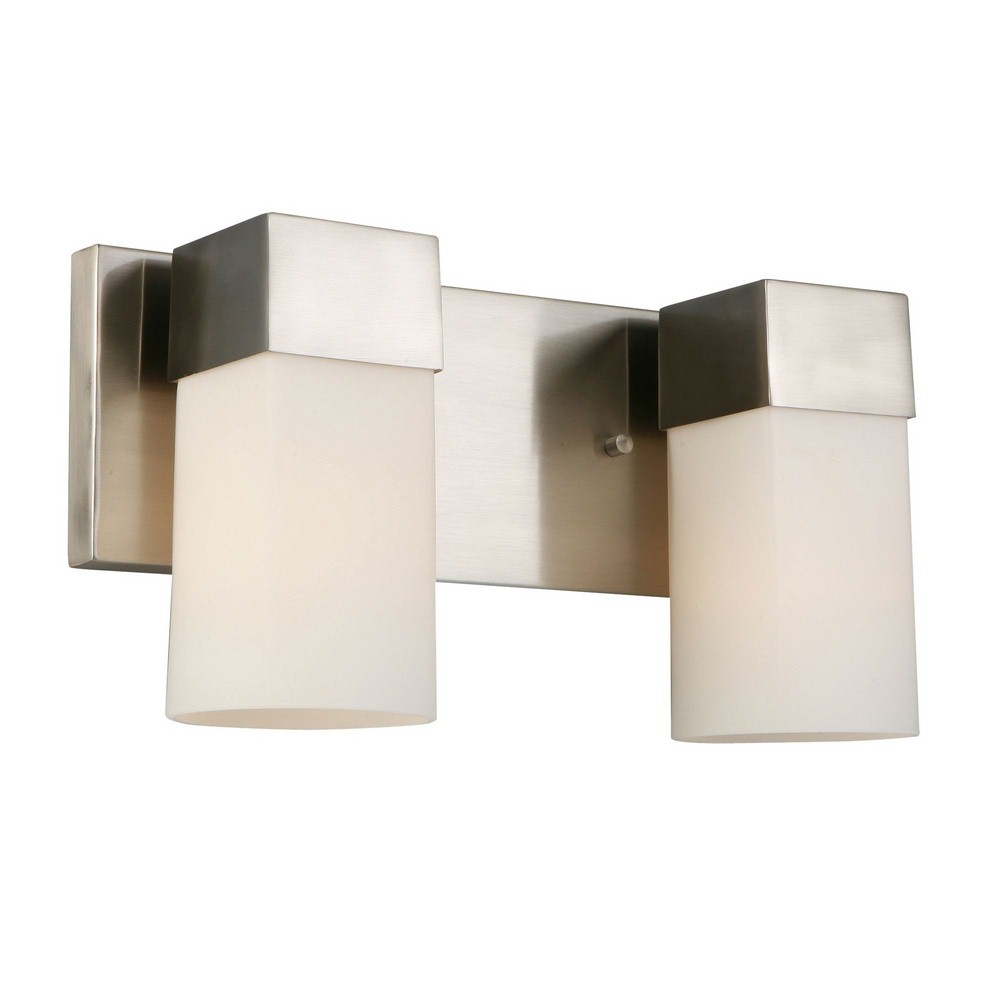 Eglo Lighting-202862A-Ciara Springs - Two Light Bath Vanity   Brushed Nickel Finish with Frosted Glass