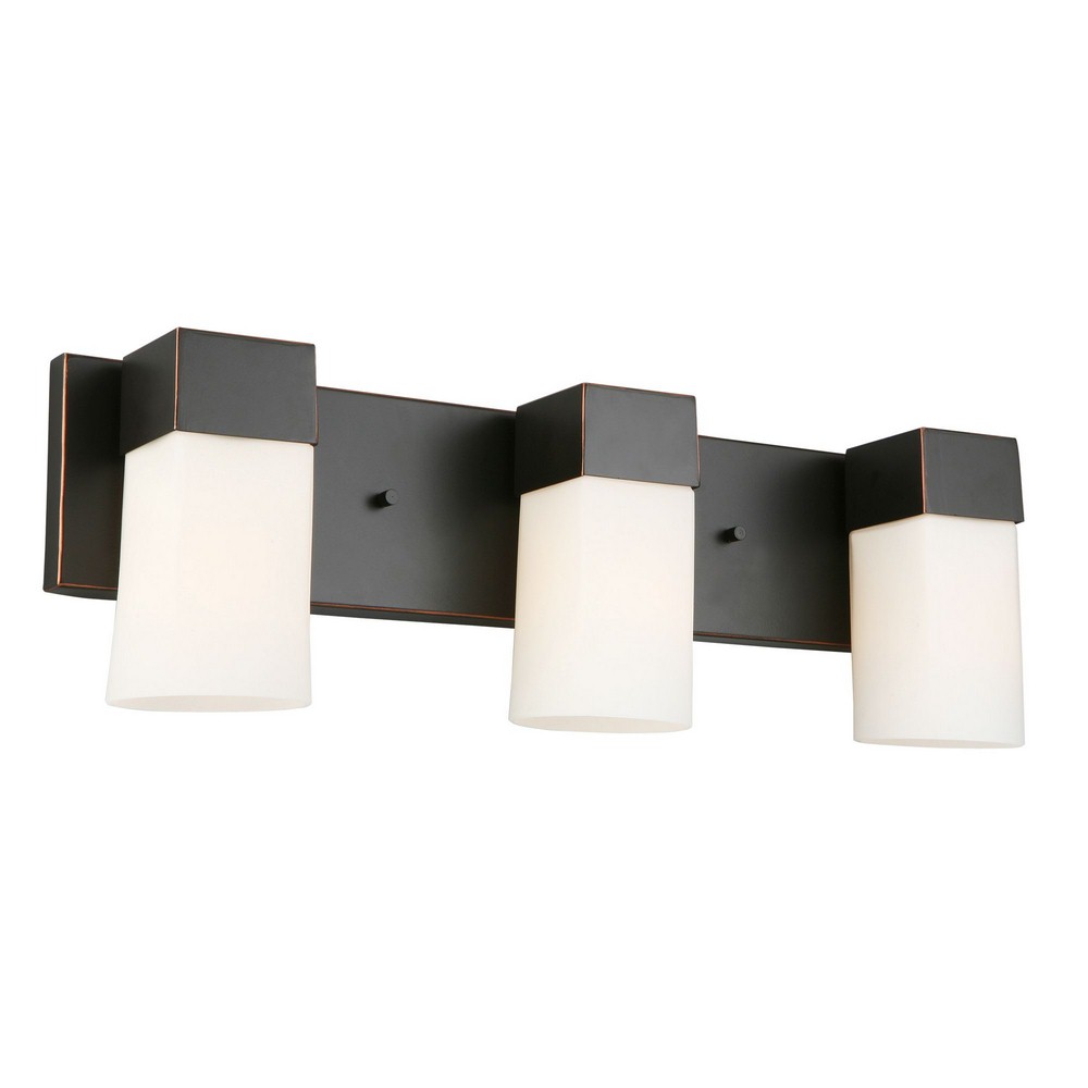 Eglo Lighting-202863A-Ciara Springs - Three Light Bath Vanity   Oil Rubbed Bronze Finish with Frosted Glass