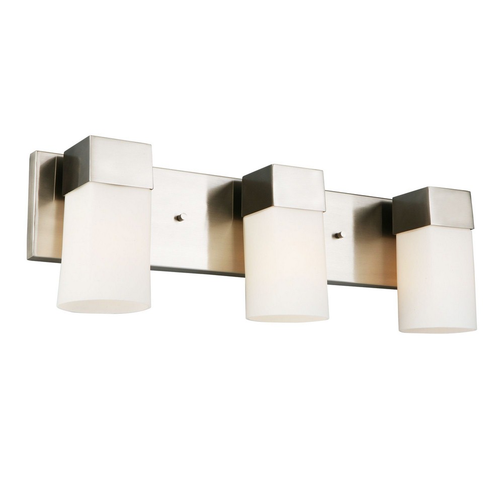 Eglo Lighting-202864A-Ciara Springs - Three Light Bath Vanity   Brushed Nickel Finish with Frosted Glass