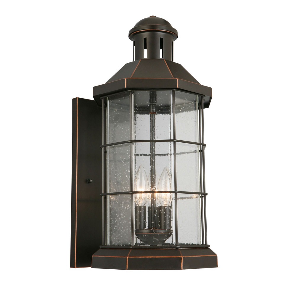 Eglo Lighting-202869A-San Mateo Creek - Three Light Outdoor Wall Lantern   Oil Rubbed Bronze Finish with Clear Seeded Glass