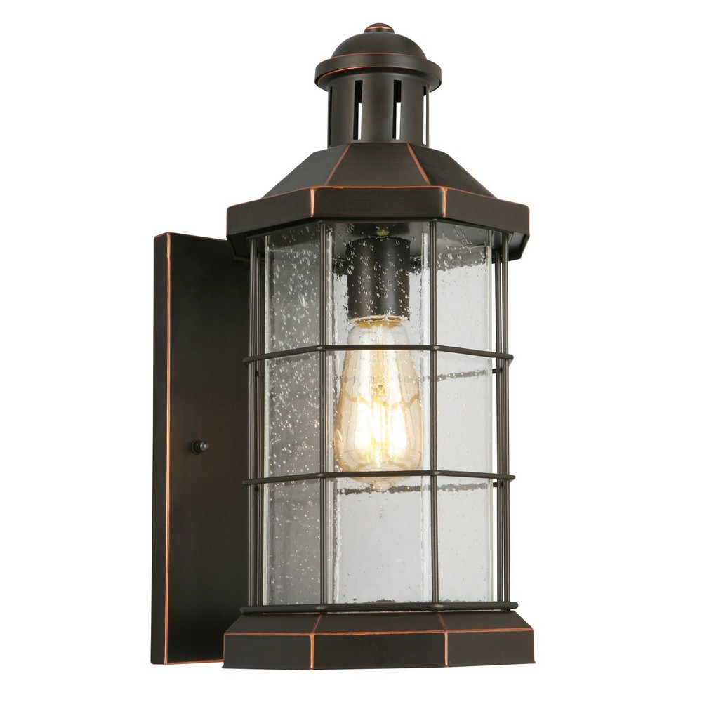 Eglo Lighting-202871A-San Mateo Creek - One Light Outdoor Wall Lantern   Oil Rubbed Bronze Finish with Clear Seeded Glass