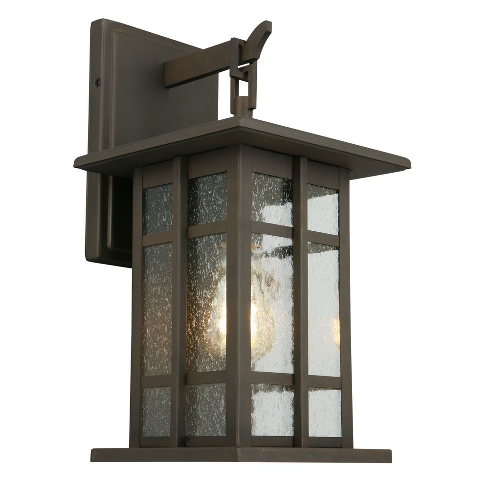 Eglo Lighting-202888A-Arlington Creek - One Light Outdoor Wall Lantern   Matte Bronze Finish with Clear Seeded Glass