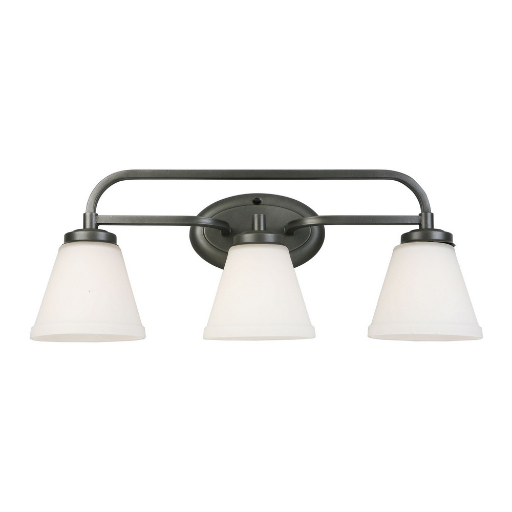 Eglo Lighting-202911A-Mayview - Three Light Bath Vanity   Graphite Finish with Frosted Glass