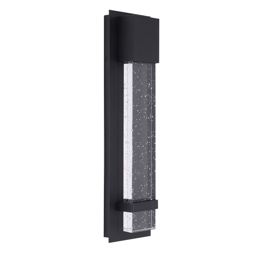 Eglo Lighting-202957A-Venecia - 17.88 Inch 11W 1 Led Outdoor Wall Lantern   Matte Black Finish with Clear Seeded Glass