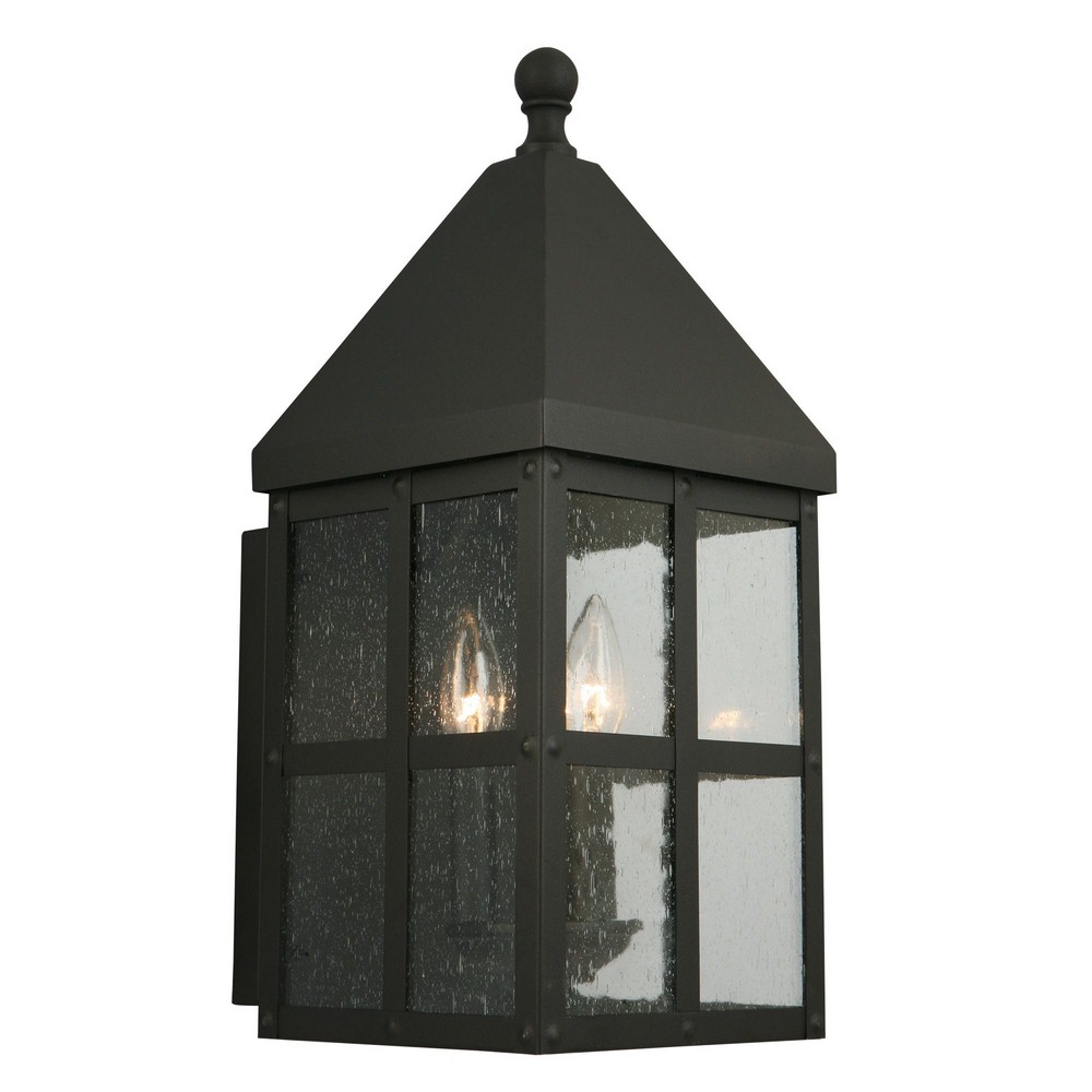 Eglo Lighting-203021A-Creston Creek - Three Light Outdoor Wall Lantern   Matte Black Finish with Clear Seeded Glass