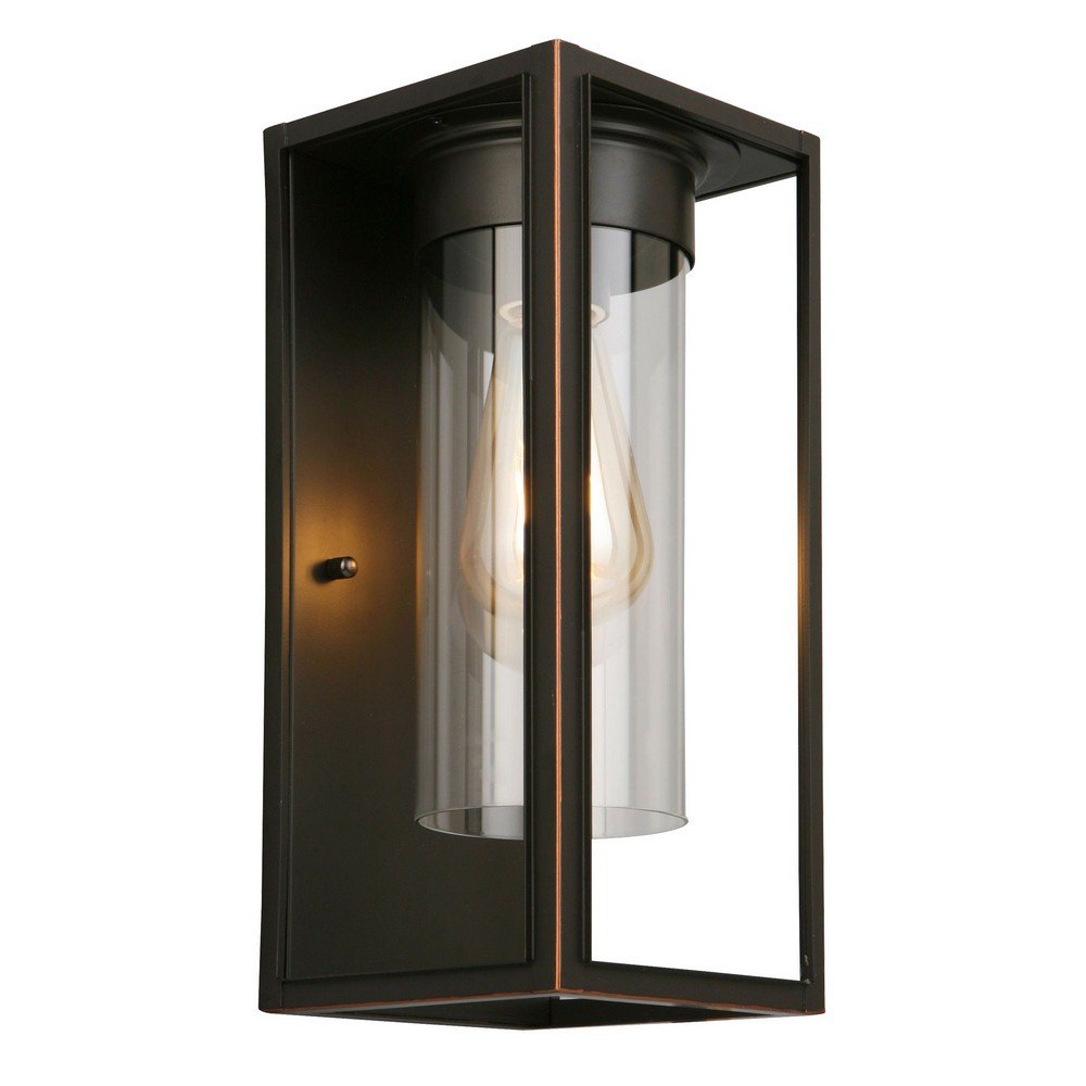 Eglo Lighting-203029A-Walker Hill - One Light Outdoor Wall Lantern Oil Rubbed Bronze  Matte Black Finish with Clear Glass