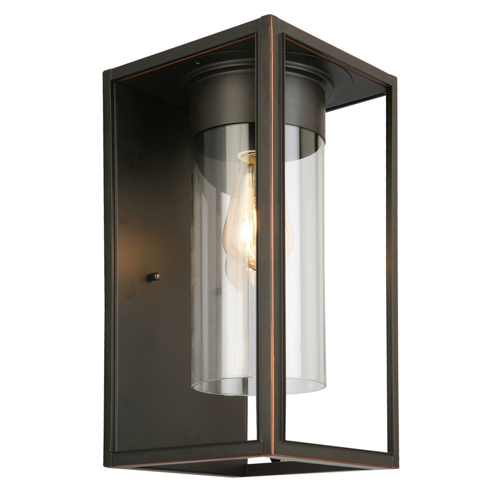 Eglo Lighting-203032A-Walker Hill - One Light Outdoor Wall Lantern   Oil Rubbed Bronze Finish with Clear Glass