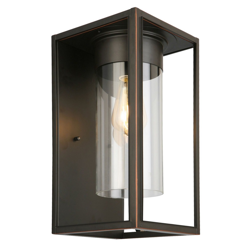 Eglo Lighting-203032A-Walker Hill - One Light Outdoor Wall Lantern Oil Rubbed Bronze  Oil Rubbed Bronze Finish with Clear Glass