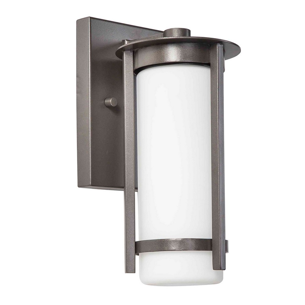 Eglo Lighting-203111A-Truxton - 11.13 Inch One Light Outdoor Wall Lantern   Graphite Finish with White Glass