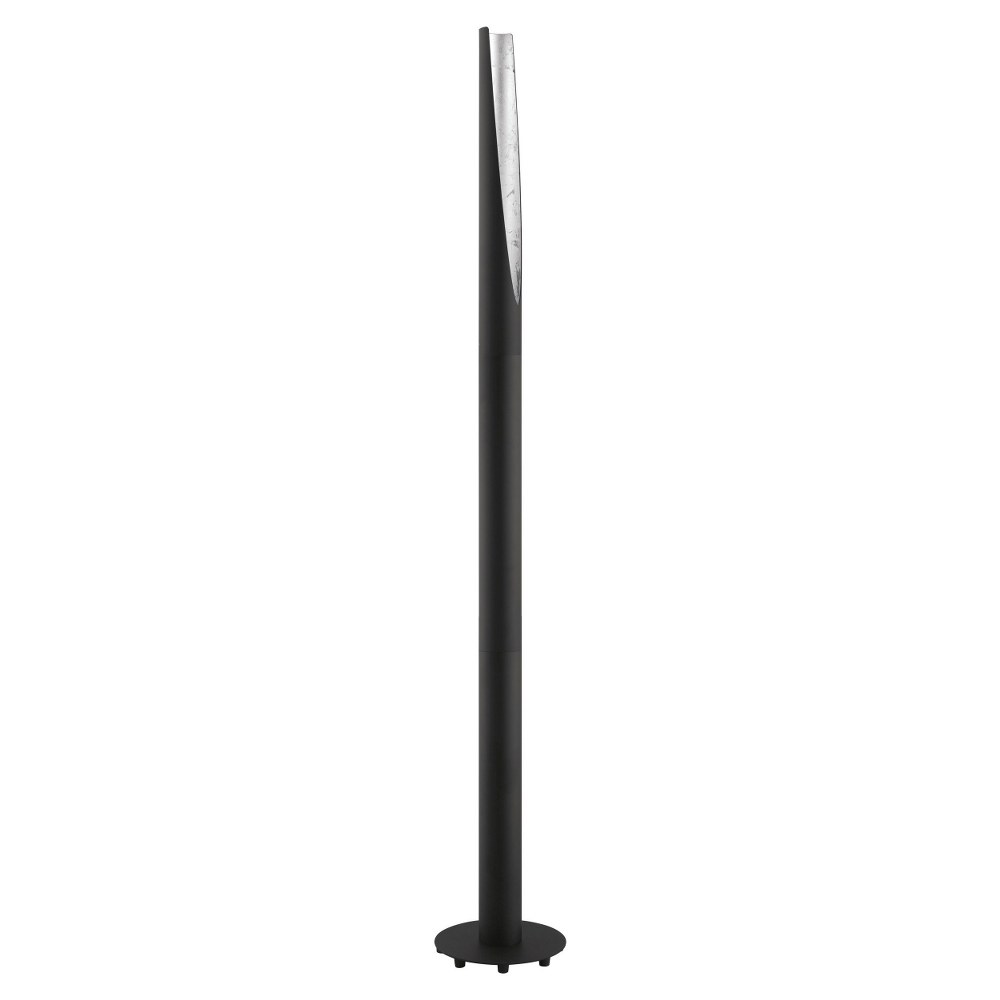 Eglo Lighting-203388A-Barbotto - 1-Light Floor Lamp - Matte Black - Silver   Black/Silver Finish with Black/Silver Metal Shade