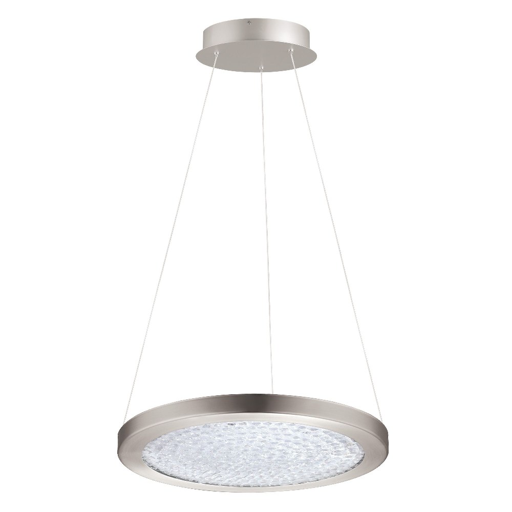 Eglo Lighting-203446A-Arezzo 3 - 1-Light LED Pendant - Matte Nickel - Clear Glass - 15 Inches   Matte Nickel Finish with Clear Glass with Clear Crystal