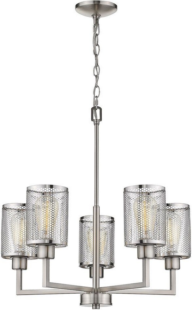 Eglo Lighting-203471A-Verona - Five Light Chandelier Brushed Nickel  Oil Rubbed Bronze Finish