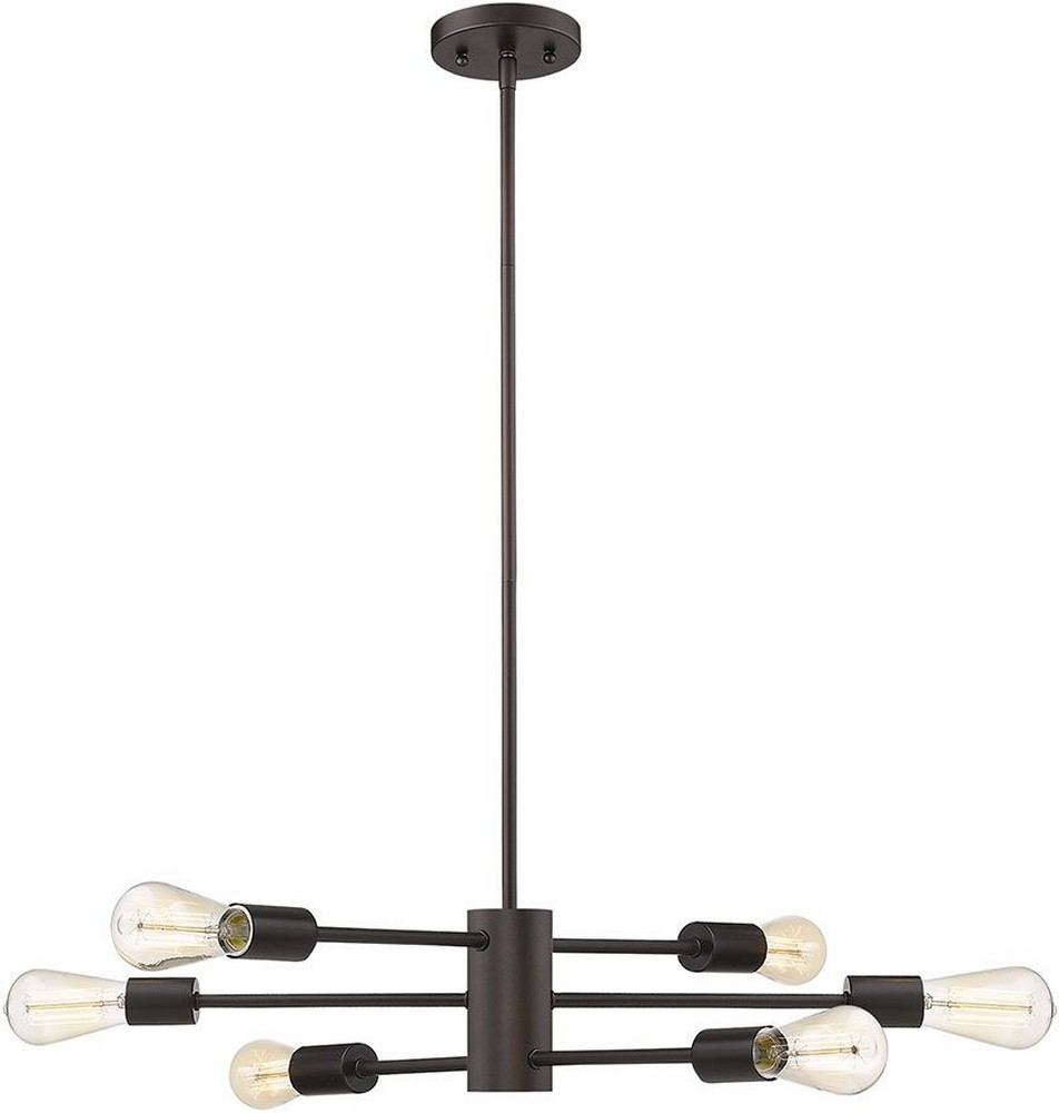 Eglo Lighting-203476A-Willsboro - 6-Light Pendant - Polished Nickel Bronze  Bronze Finish