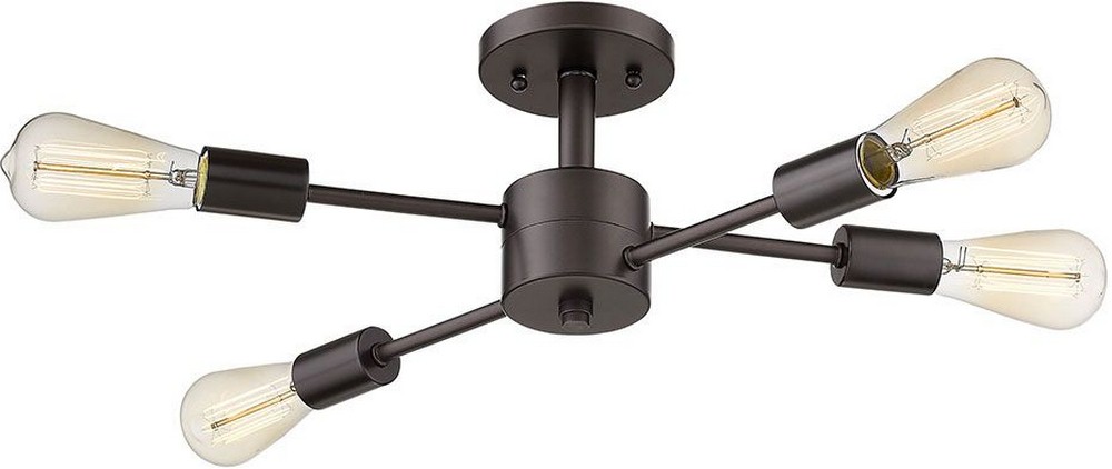 Eglo Lighting-203485A-Willsboro - 4-Light Ceiling Light - Polished Nickel Bronze  Bronze Finish