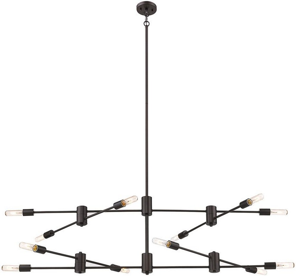 Eglo Lighting-203489A-Willsboro - 12-Light Multi Light Linear Pendant - Bronze   Bronze Finish