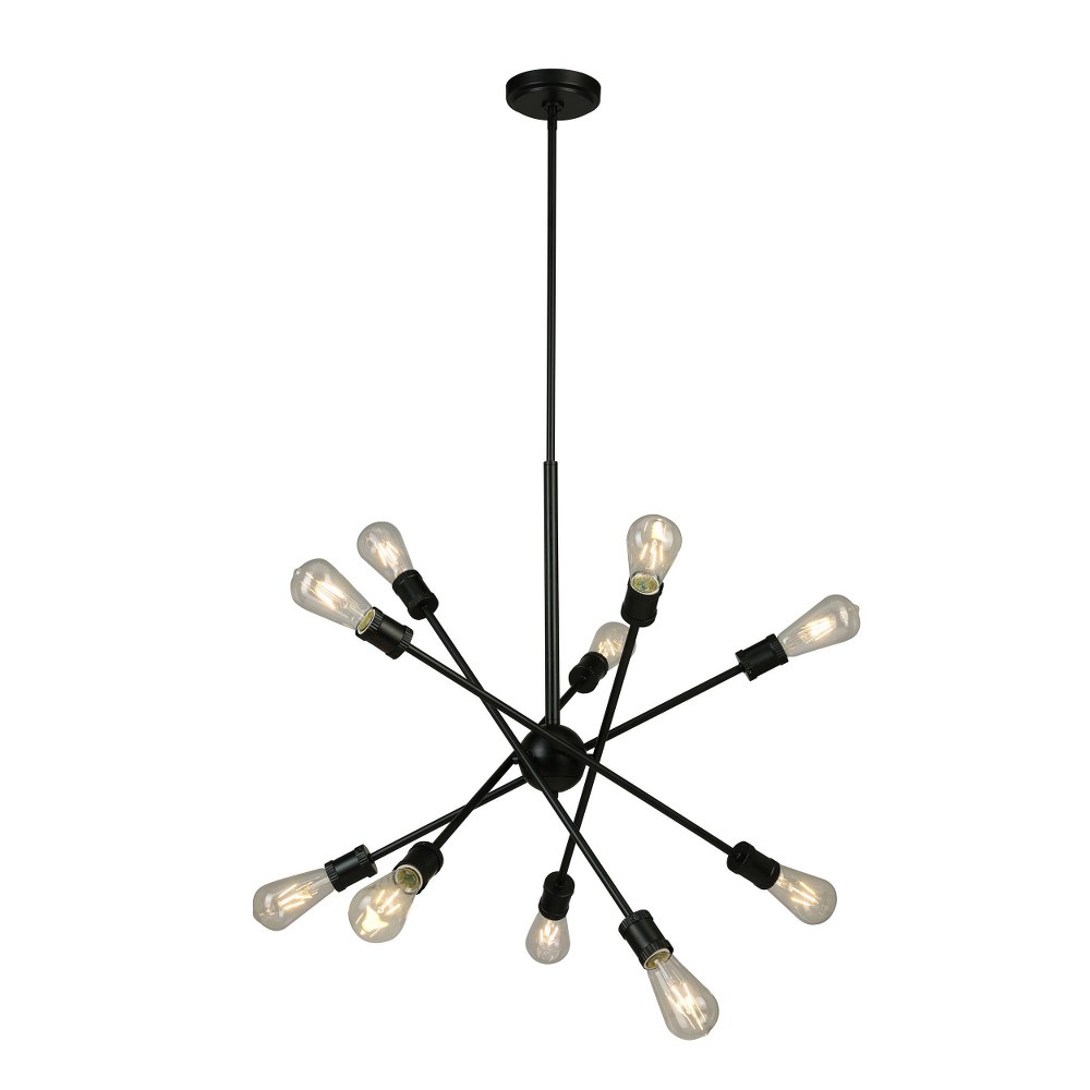 Eglo Lighting-203947A-Etris Row - 10 Light Open Bulb Pendant - Black   Etris Row - 10 Light Open Bulb Pendant - Black