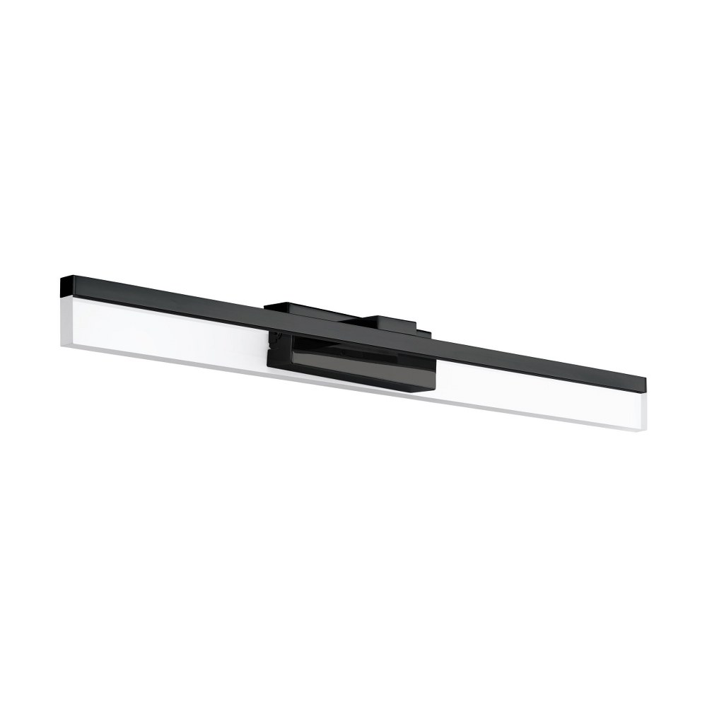 Eglo Lighting-204053A-Palmital 1 - 1-Light LED Bath - Vanity Light - Matte Black - Satin Acrylic   Matte Black Finish with Satin Acrylic Glass