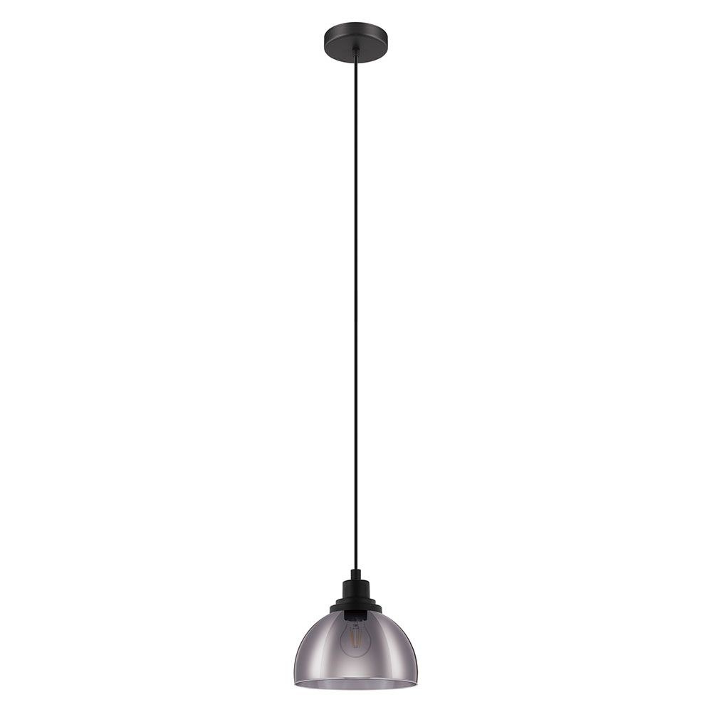 Eglo Lighting-204239A-Beleser - One Light Pendant   Matte Black Finish with Metallic Smoked Glass
