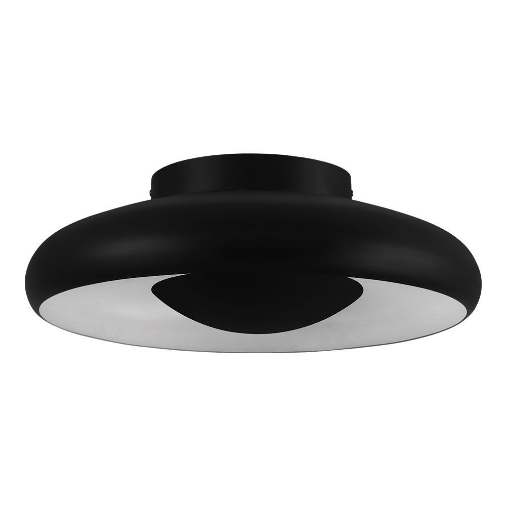 Eglo Lighting-204359A-Meldola - 17.52 Inch 24W 1 LED Flush Mount   Matte Black/White Finish with Black/white Shade