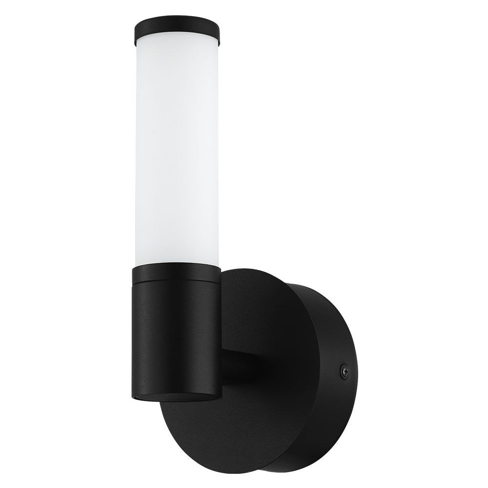 Eglo Lighting-204373A-Palmera 1 - 10.63 Inch 6W 1 LED Bath Vanity   Matte Black Finish with White Glass