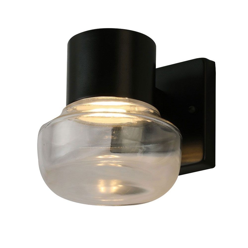 Eglo Lighting-204446A-Belby - 6.26 Inch 10W 1 LED Wall Sconce   Black Finish with Clear Glass