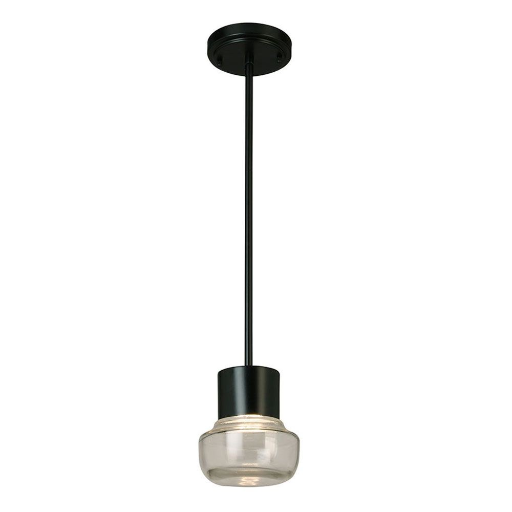 Eglo Lighting-204448A-Belby - 50.12 Inch 10W 1 LED Pendant   Black Finish with Clear Glass