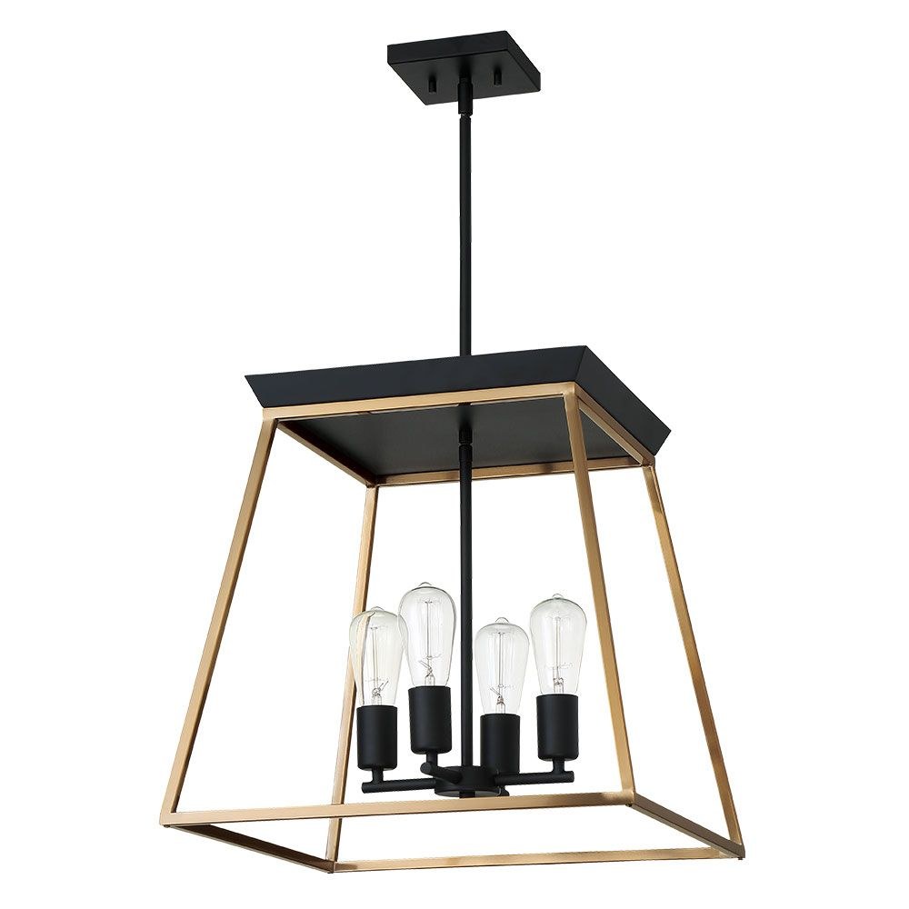 Eglo Lighting-204595A-Paulino - 4 Light Pendant - Brushed Gold And Matte Black   Paulino - 4 Light Pendant - Brushed Gold And Matte Black