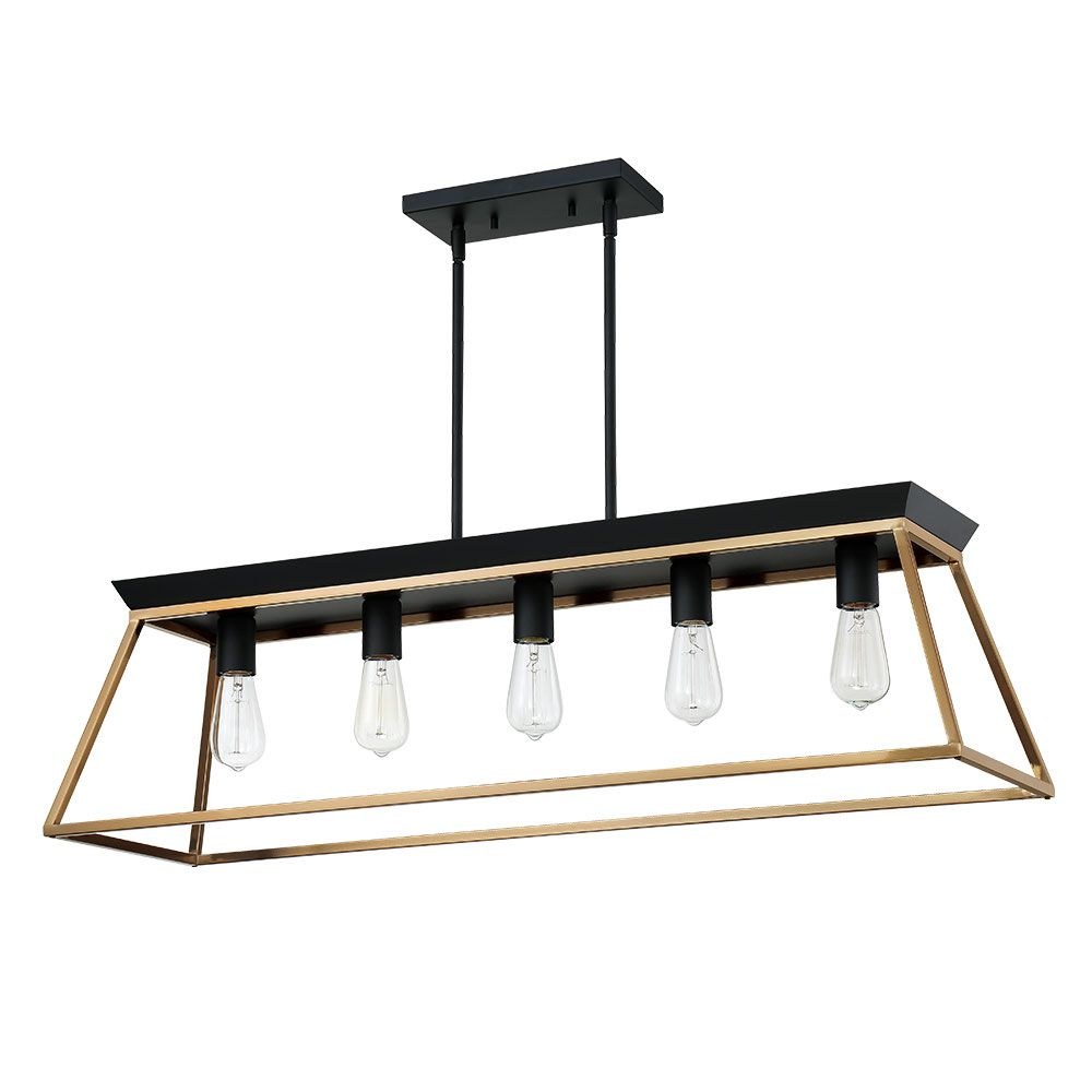 Eglo Lighting-204596A-Paulino - 5 Light Pendant - Brushed Gold And Matte Black   Paulino - 5 Light Pendant - Brushed Gold And Matte Black