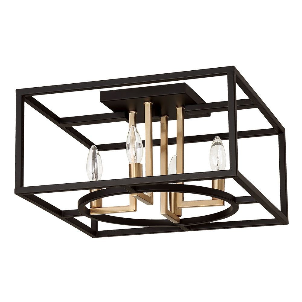 Eglo Lighting-204606A-Mundazo - 4 Light Ceiling Light - Black and Brushed Gold - 15 Inches   Black/Brushed Gold Finish