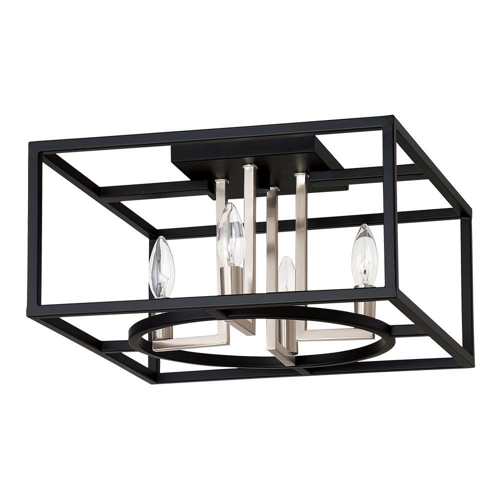 Eglo Lighting-204607A-Mundazo - 4 Light Ceiling Light - Black and Brushed Gold - 15 Inches   Black/Brushed nickel Finish