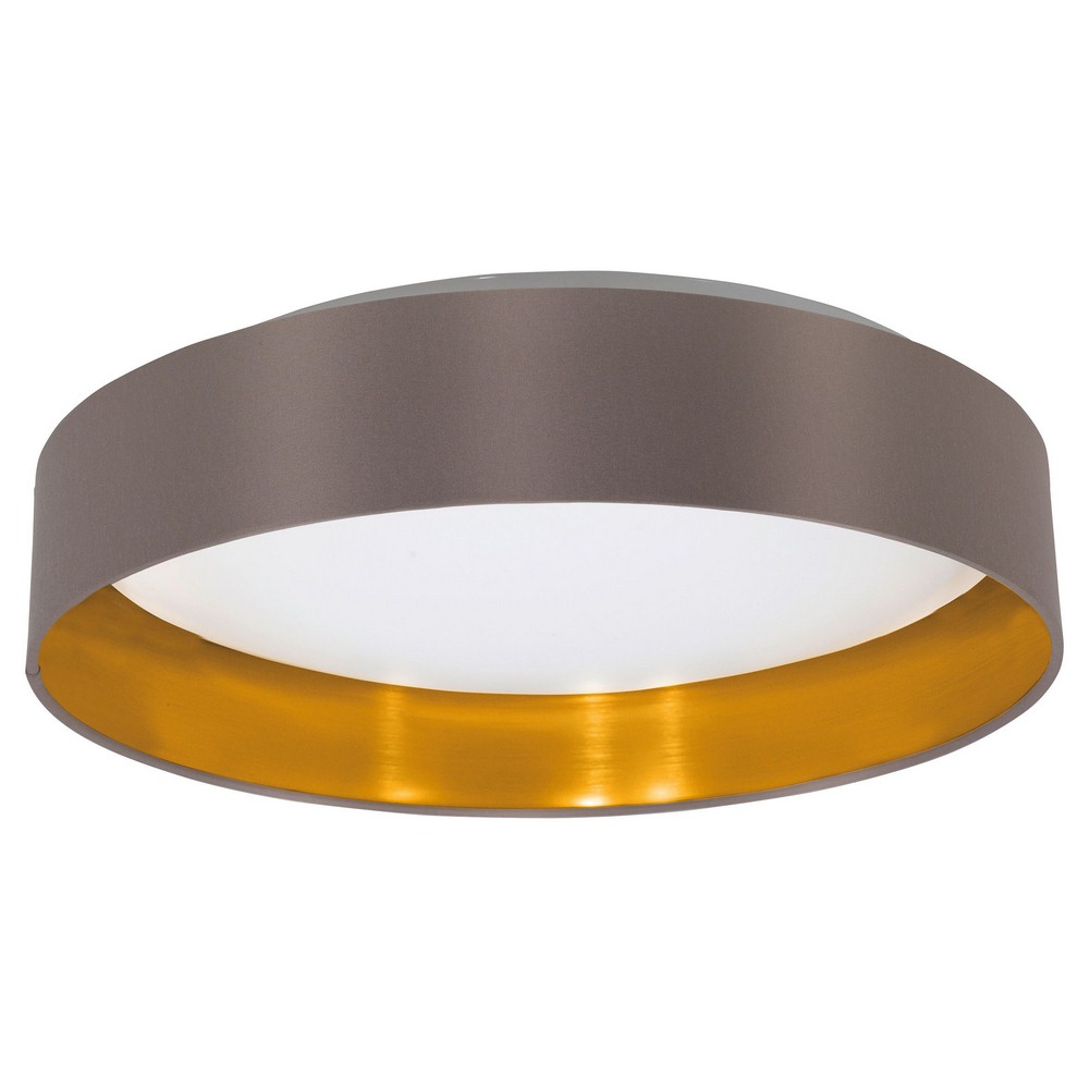 Eglo Lighting-31625A-Maserlo - 15.88 Inch 18W 1 LED Flush Mount   Satin Nickel/Gold Finish with White Glass