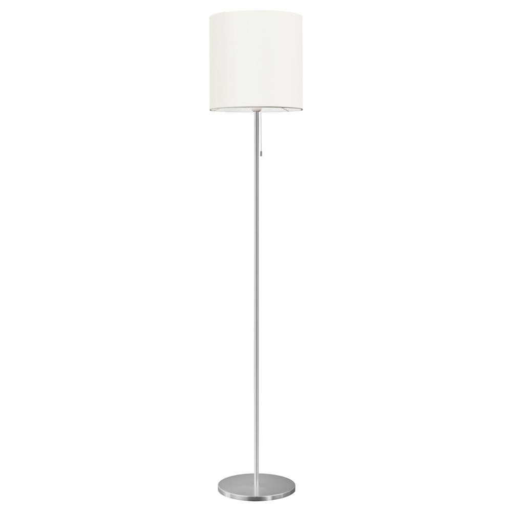 Eglo Lighting-82813A-Sendo - One Light Floor Lamp   Aluminum Finish with Cream Fabric Shade
