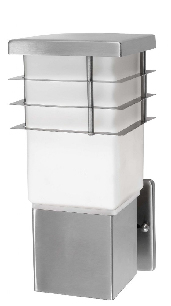 Eglo Lighting-86391A-Calgary - One Light Wall Sconce   Stainless Steel Finish with Opal Frosted Glass