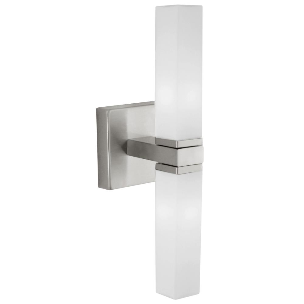 Eglo Lighting-88284A-Palermo - 2-Light Vanity Light - Matte Nickel - Opal Frosted Glass   Matte Nickel Finish with Opal Frosted Glass
