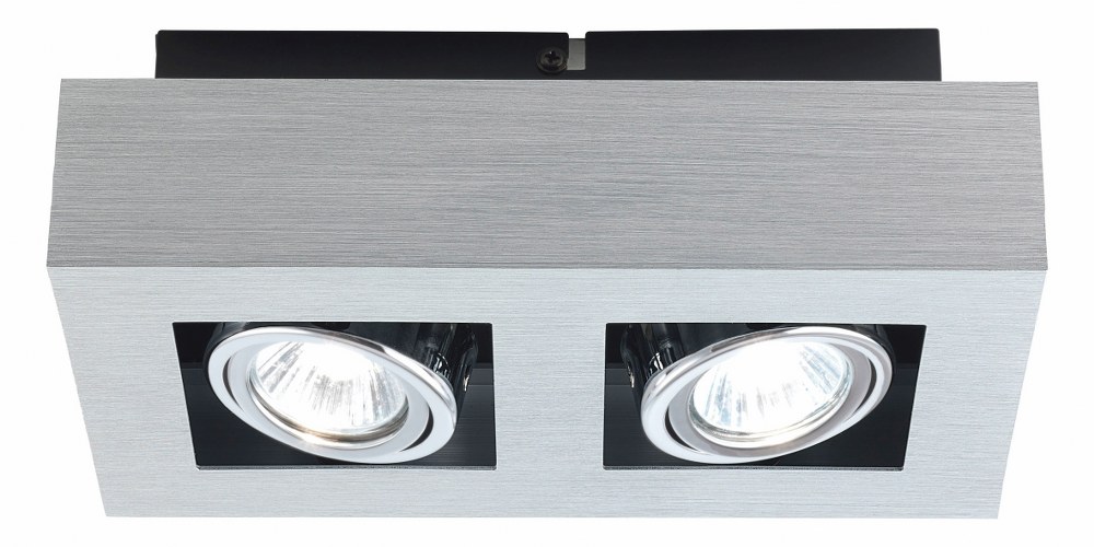Eglo Lighting-89076A-Loke - Two Light Semi-Flush Mount   Brushed Aluminum/Chrome/Black Finish