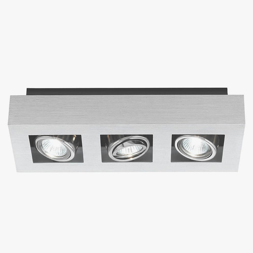Eglo Lighting-89077A-Loke - Three Light Semi-Flush Mount   Brushed Aluminum/Chrome/Black Finish