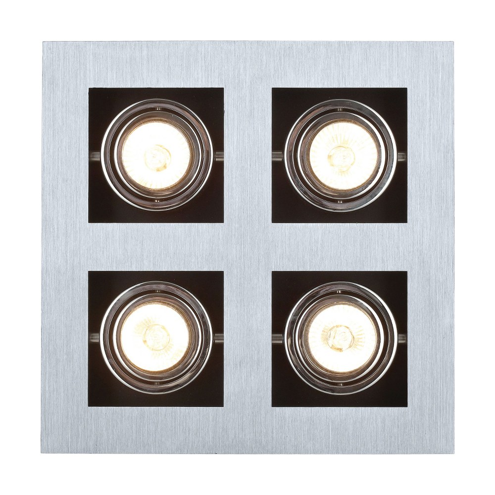 Eglo Lighting-89079A-Loke - Four Light Semi-Flush Mount   Brushed Aluminum/Chrome/Black Finish