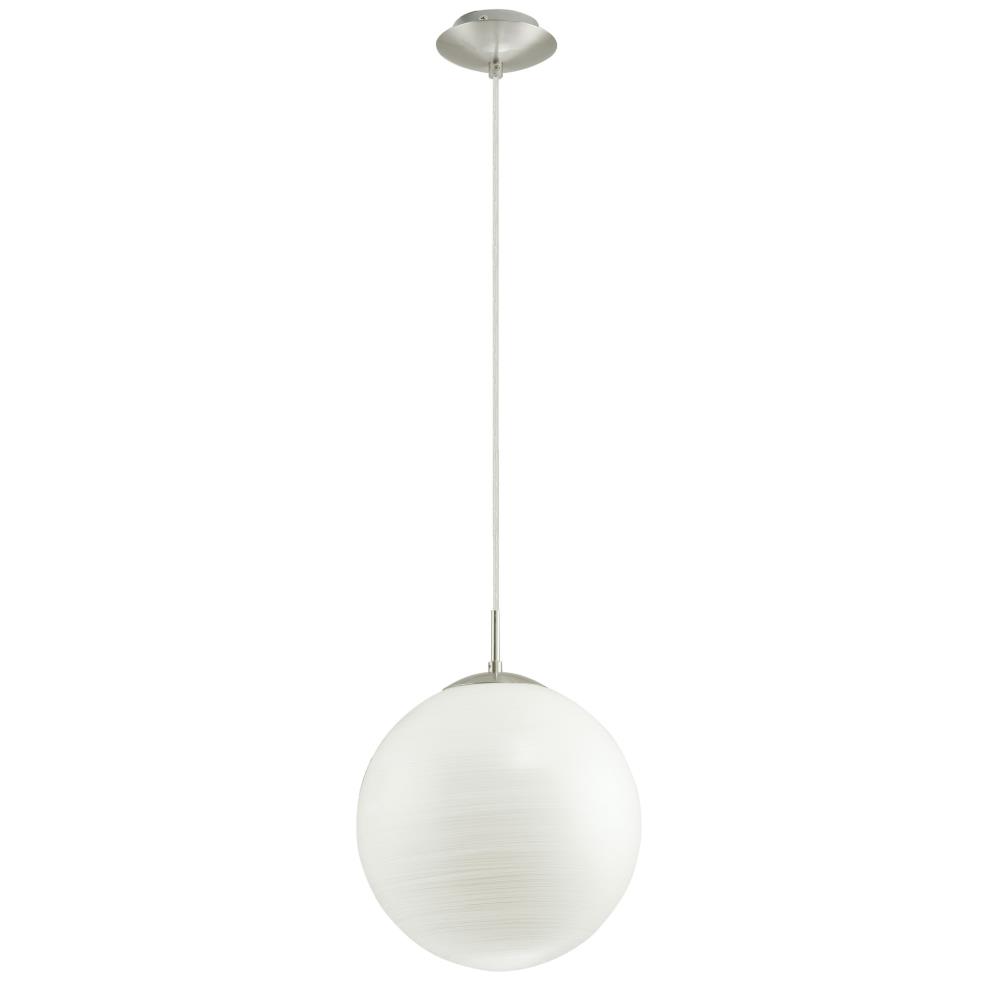 Eglo Lighting-90008A-Milagro - One Light Globe Pendant   Chrome Finish with Hand Brushed White Glass