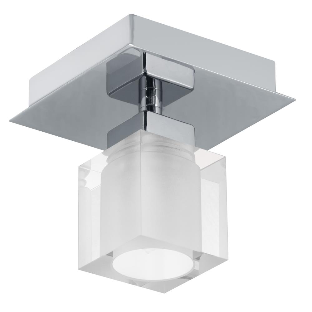 Eglo Lighting-90117A-Bantry - One Light Semi-Flush Mount   Matte Nickel Finish with Opal Frosted Glass