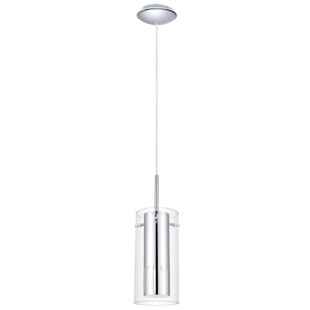 Eglo Lighting-91326A-Pinto 1 - 1-Light Mini Pendant - Chrome - Clear Glass   Chrome Finish with Clear Glass