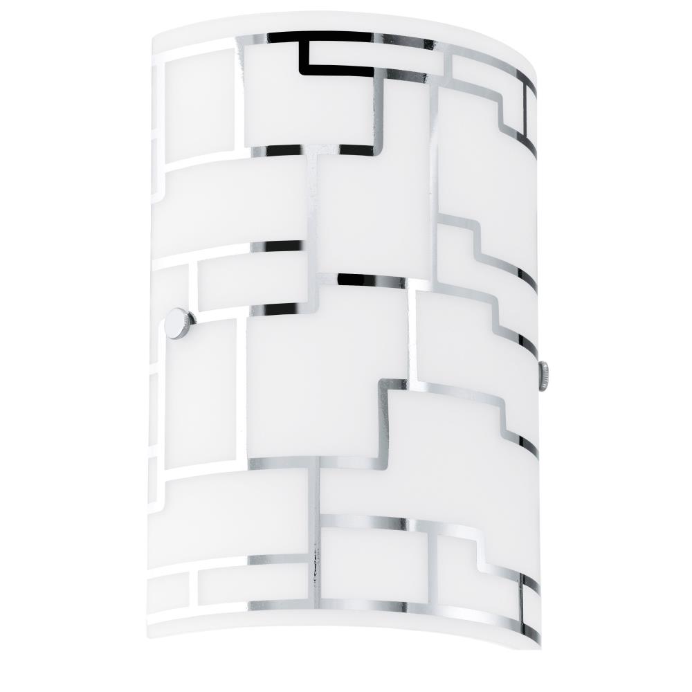 Eglo Lighting-92564A-Bayman - One Light Wall Sconce   Chrome Finish with White Glass