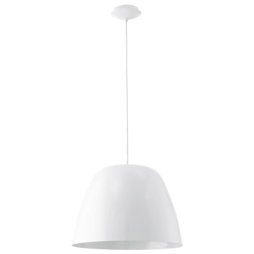 Eglo Lighting-92719A-Coretto - One Light Bowl Pendant   Steel/Glossy White Finish with Glossy White Metal Shade