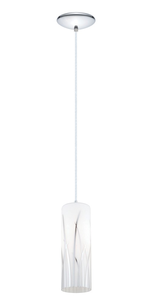 Eglo Lighting-92739A-Rivato - One Light Mini Pendant   White/Chrome Finish with White/Chrome Dcor Glass
